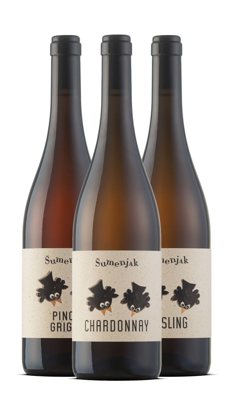 Šumenjak Paket RENSKI RIZLING 0.75L, CHARDONNAY 0.75L, SIVI PINOT 0.75L